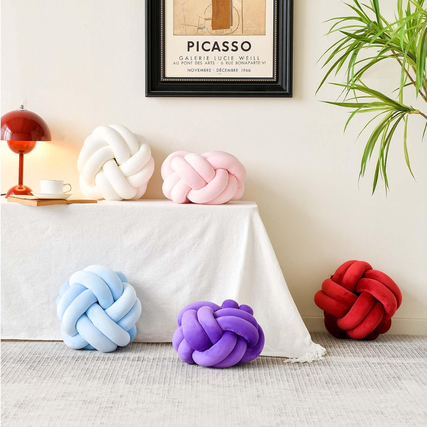 🧶 Elastic Knot Ball Pillow — Handmade Cushion by Knotz